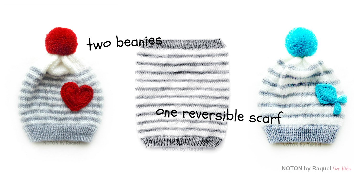 2 beanies 1 scarf