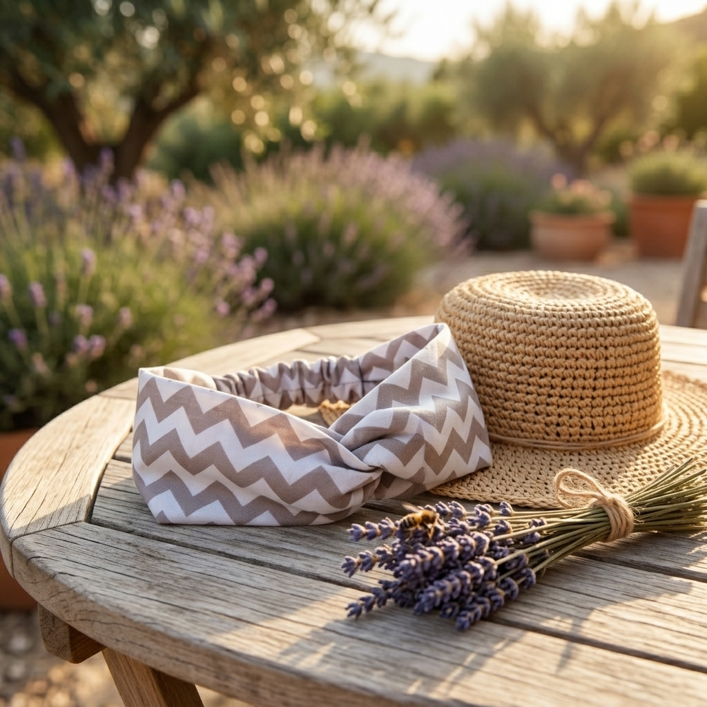 Fita de Cabelo Turbante Summer - Chevron Retro