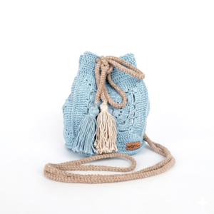 Mala Bucket ALBA — Azul e Bege