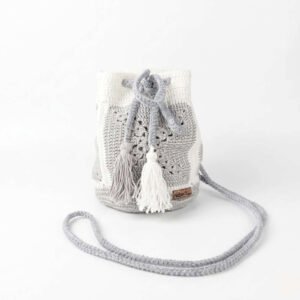 Mala Bucket ALBA — Branco e Cinza
