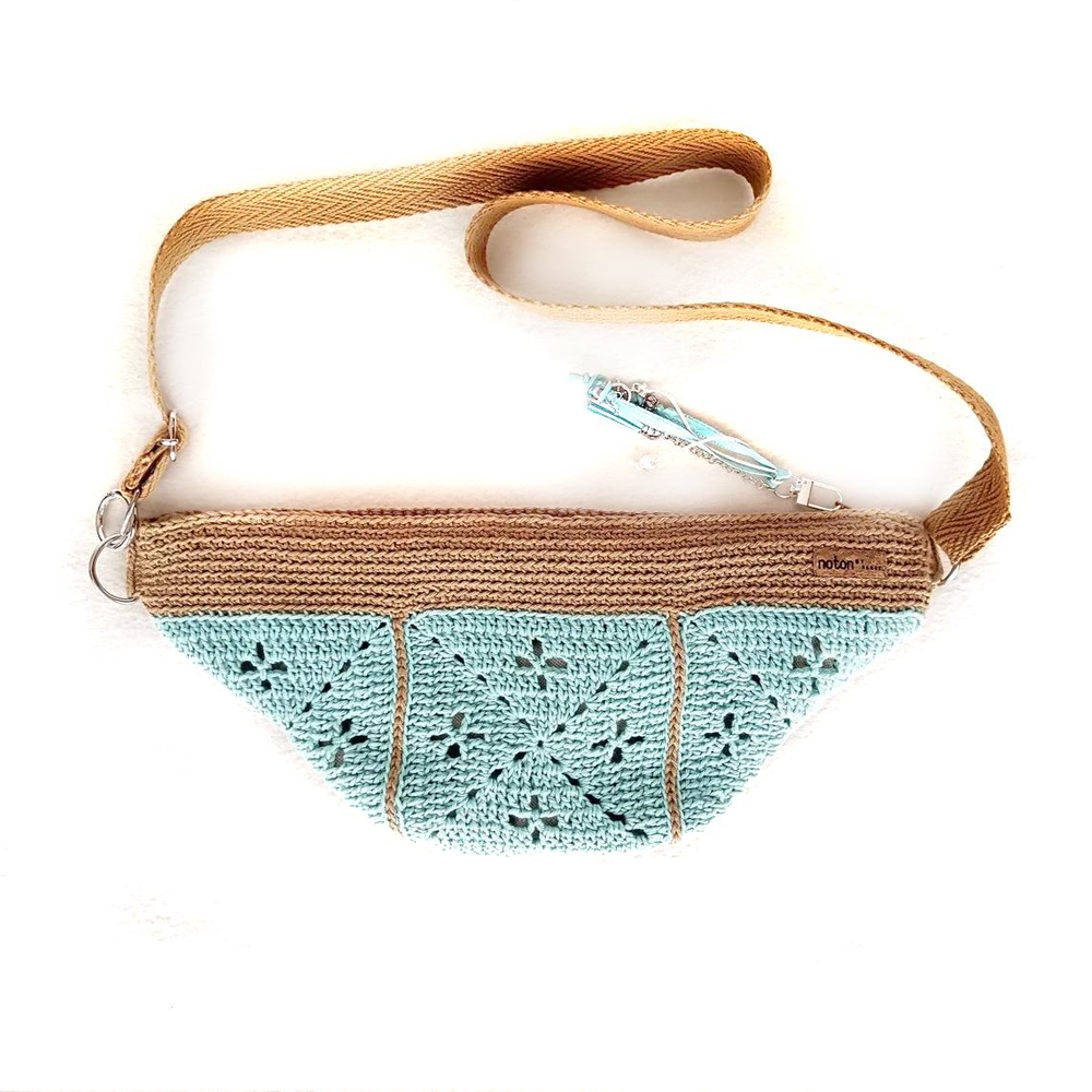 Fanny Pack ALBA — Azul Água e Bege - Image 3