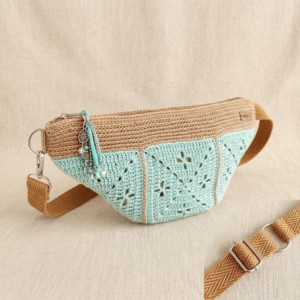 Fanny Pack ALBA — Azul Água e Bege