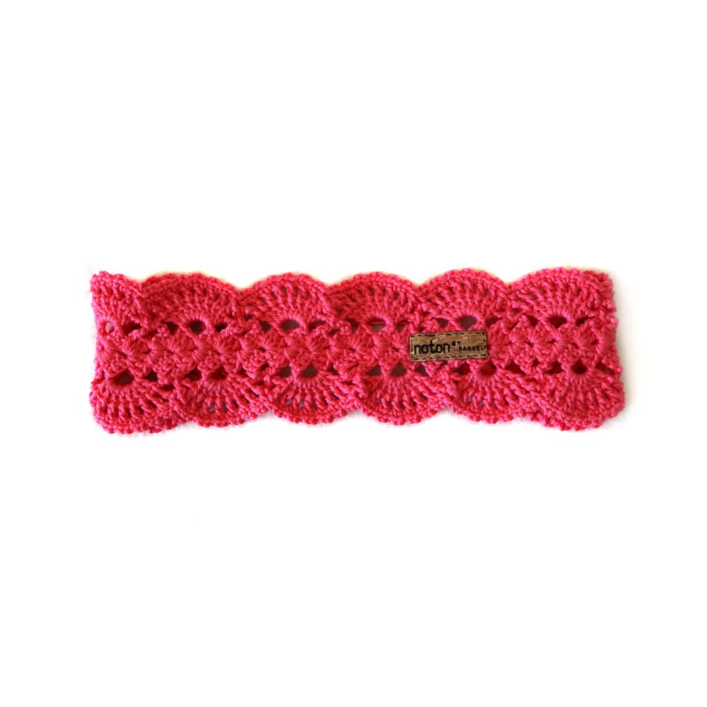 Fita de Cabelo em Crochet FIORE - Coral