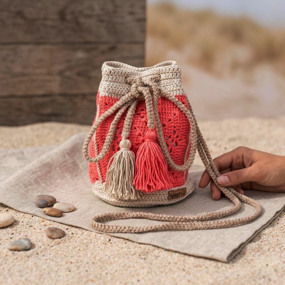 Mala Bucket ALBA — Pink e Bege - Image 2