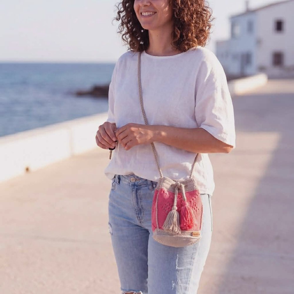 Mala Bucket ALBA — Pink e Bege - Image 4