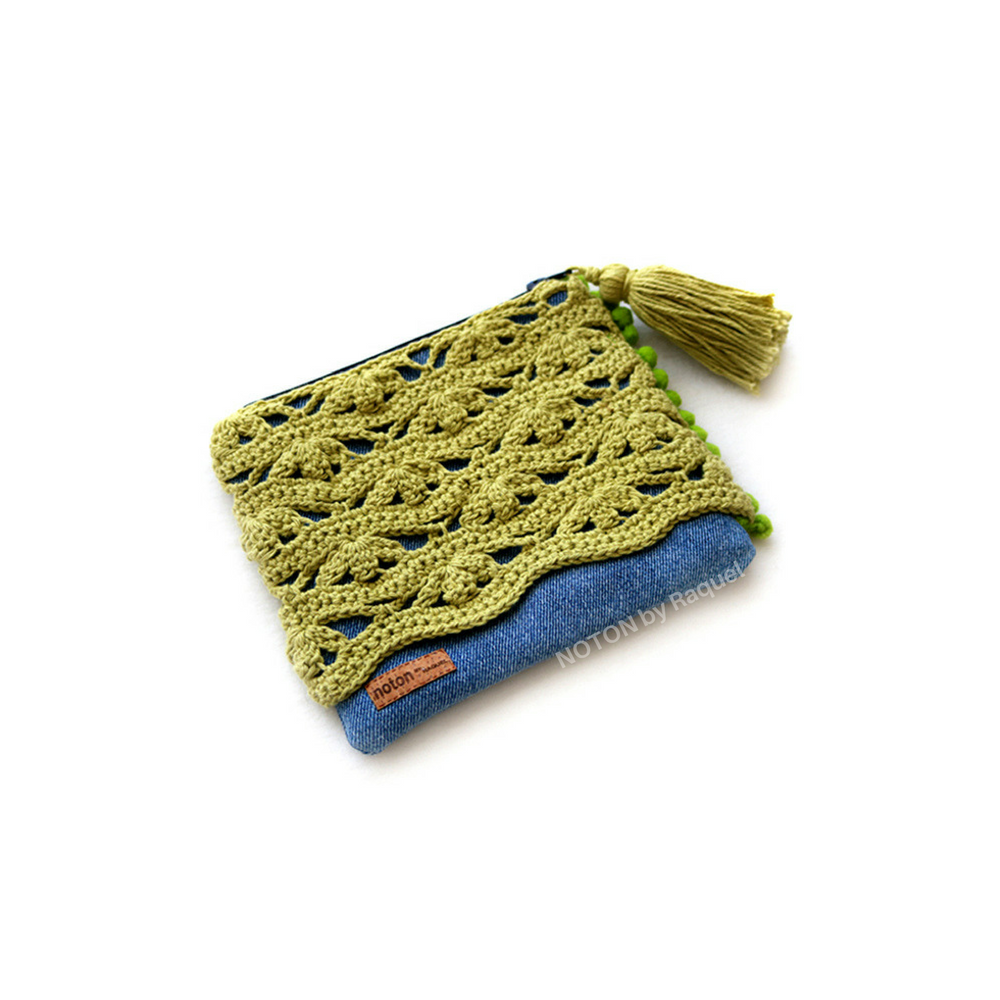 Vora Pouch Bag — Denim & Olive Green - Image 2