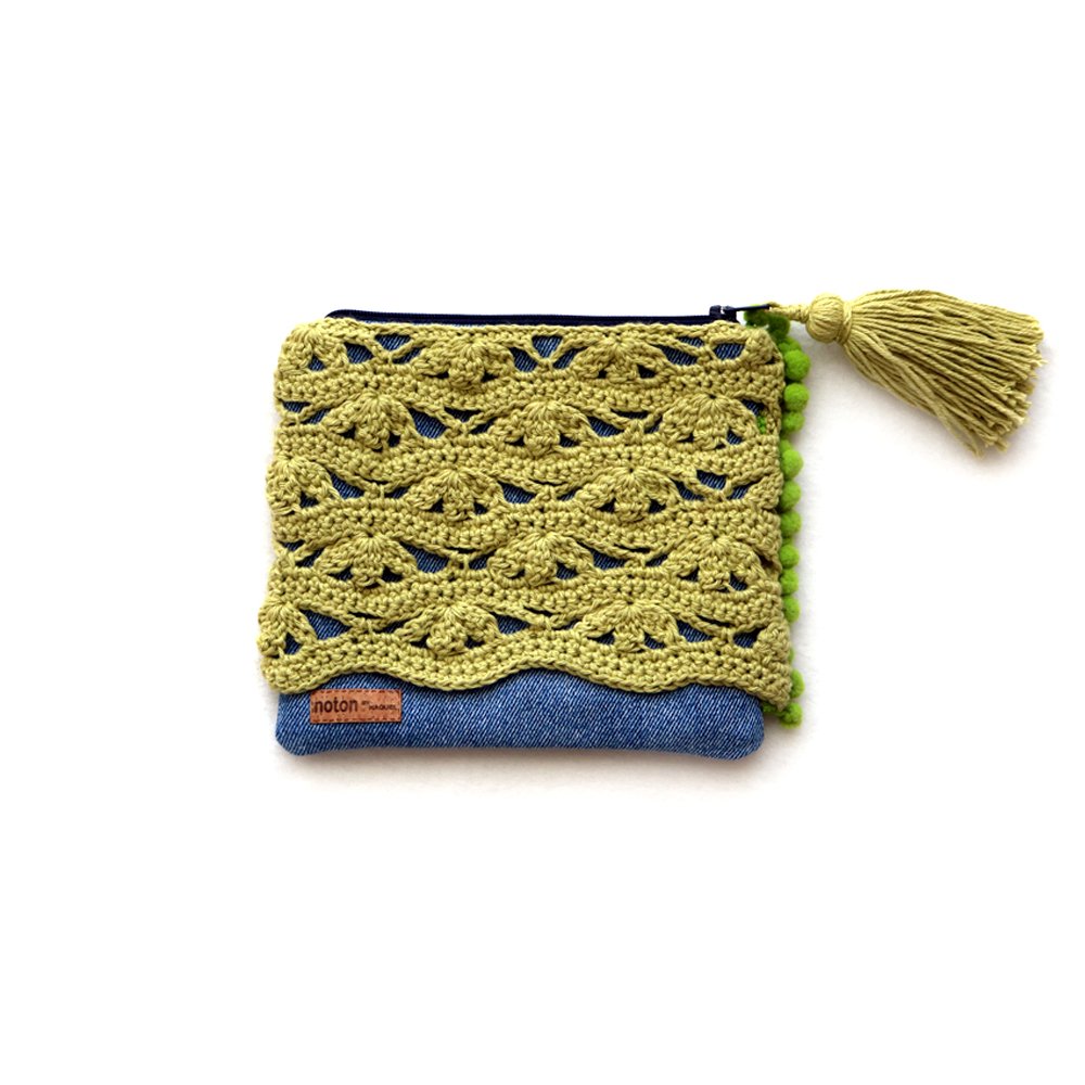 Vora Pouch Bag — Denim & Olive Green - Image 6