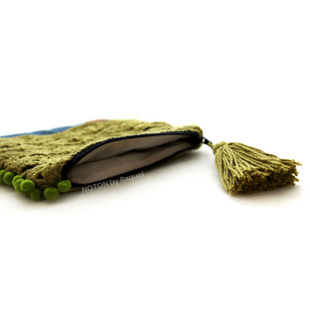 Vora Pouch Bag — Denim & Olive Green - Image 5