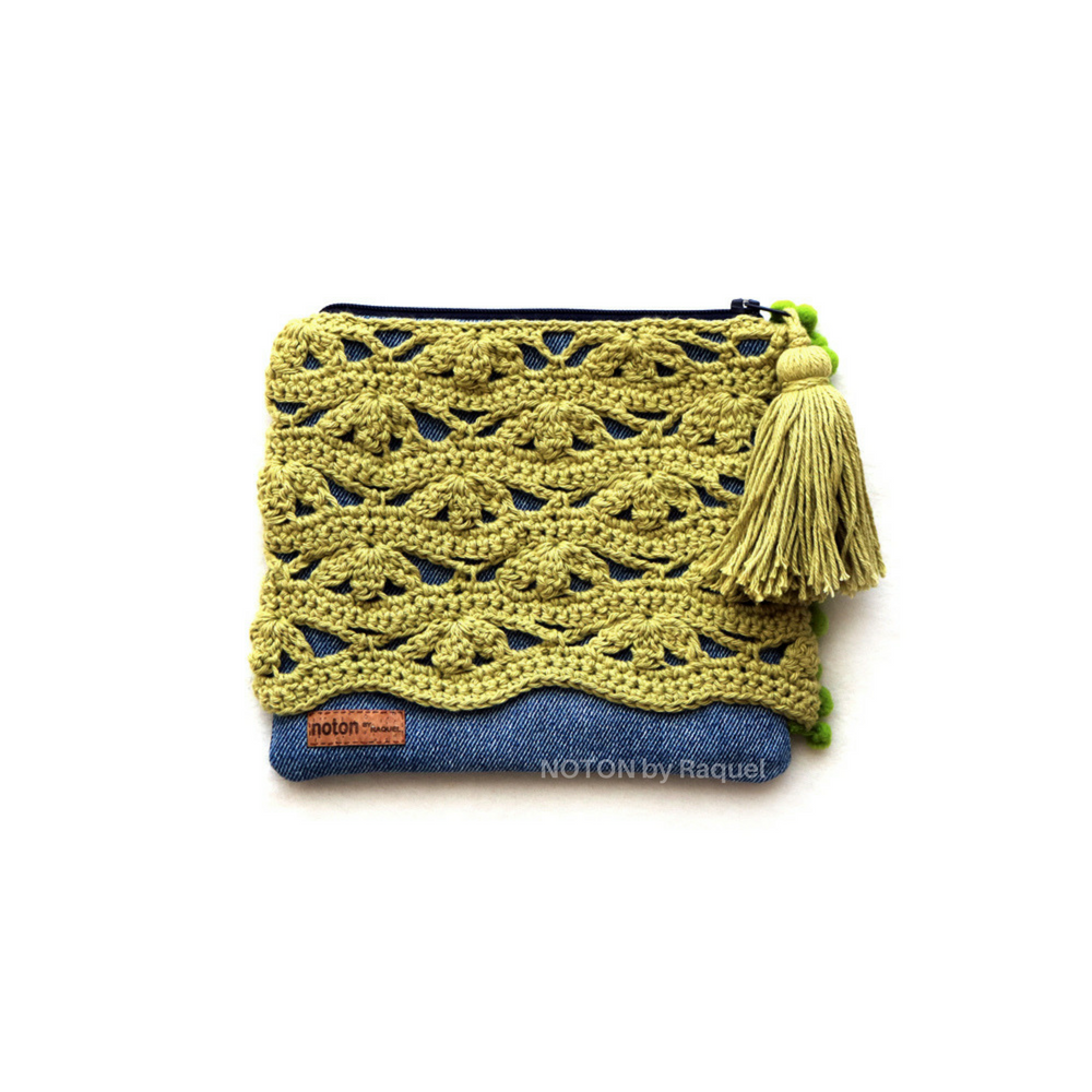Vora Pouch Bag — Denim & Olive Green