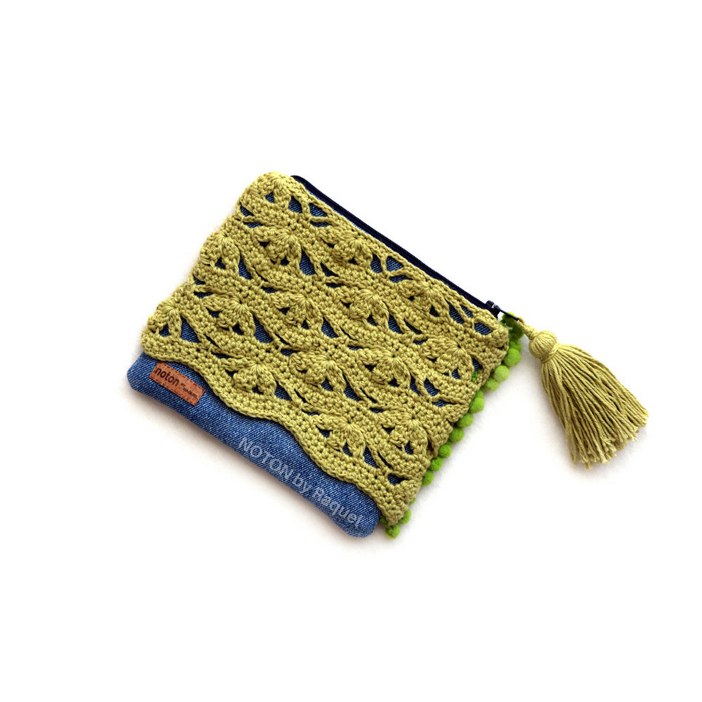 Vora Pouch Bag — Denim & Olive Green - Image 4
