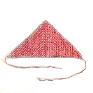 Bandana de Cabelo em Crochet LUMA - Coral e Bege