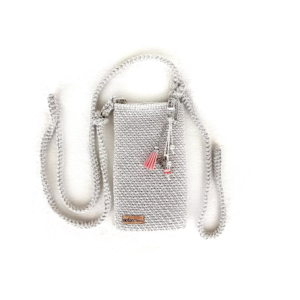 Bolsa de Telemóvel em Crochet - Bruma da Manhã