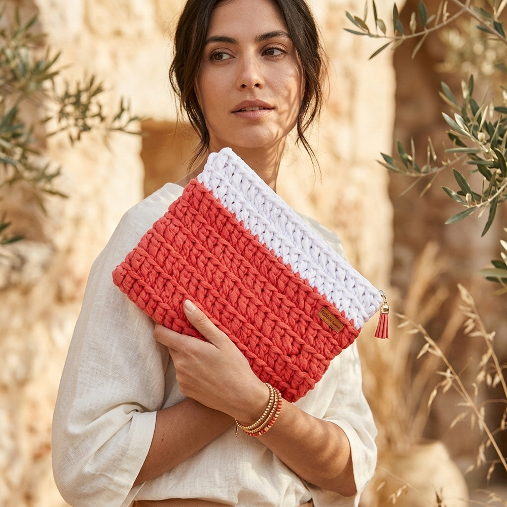 Mala Clutch Boho em Crochet