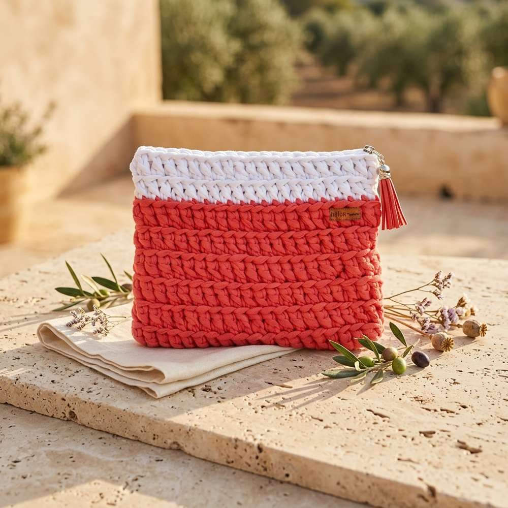 Mala Clutch Boho em Crochet