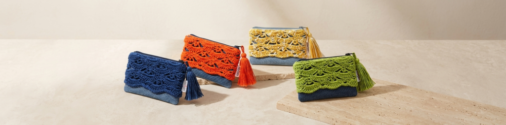 Pouch de ganga e crochet coleção Aria NOTON by Raquel